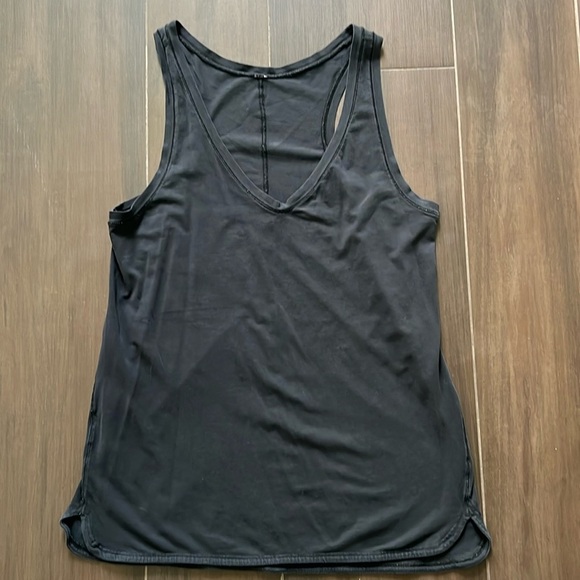 Lululemon Love Black Cotton V Neck Tank - Picture 1 of 4